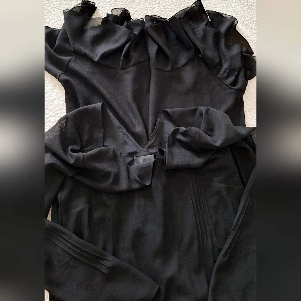 GIVENCHY Off Shoulder Maxi Dress Gown Black Sz 14 Org $5,995 - Picture 10 of 16
